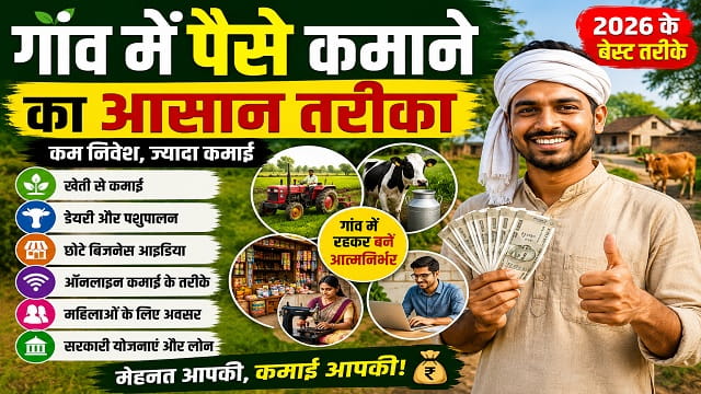 गांव में पैसे कमाने का आसान तरीका: 2026 में कम निवेश में अधिक कमाई के बेहतरीन उपाय