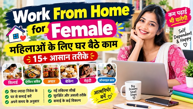 Work From Home for Female: महिलाओं के लिए घर बैठे काम के 15+ आसान तरीके