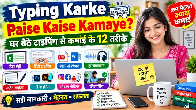Typing Karke Paise Kaise Kamaye? घर बैठे कमाई के 12+ तरीके