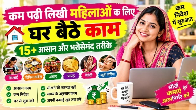 कम पढ़ी लिखी महिलाओं के लिए घर बैठे काम: 15+ आसान तरीके